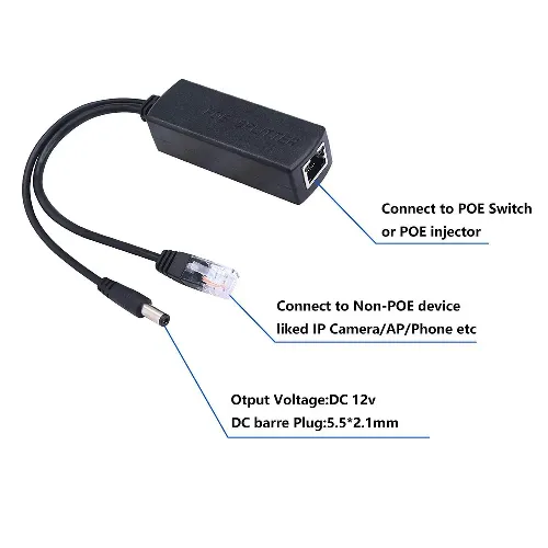 AADI POE 48V-12V IP CAMERA ADAPTOR_CONNECTION DIGRAM