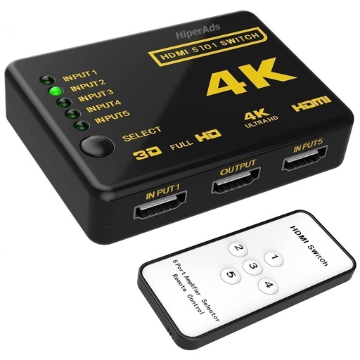 HDMI 4K SWITCHER 5 IN 1 OUT