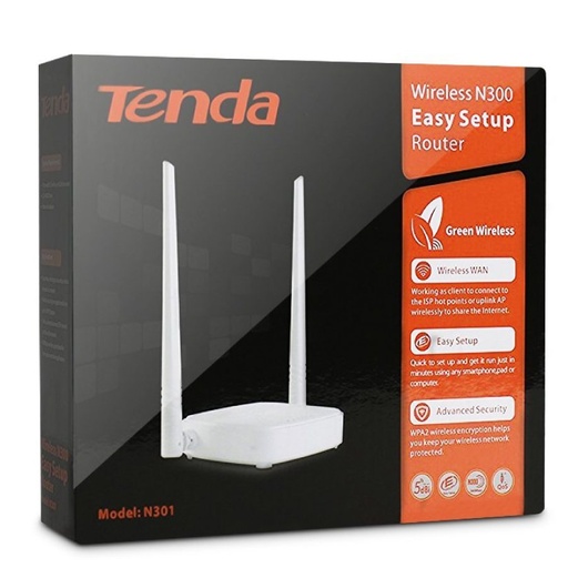 TENDA N301 10/100 4 PORT DESKTOP ROUTER WITH WIFI