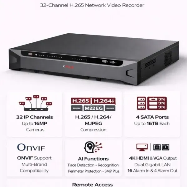 CPPLUS CP-UNR-4K4324-FI 32CHANNEL 256 MBPS 4 SATA 8MP NVR