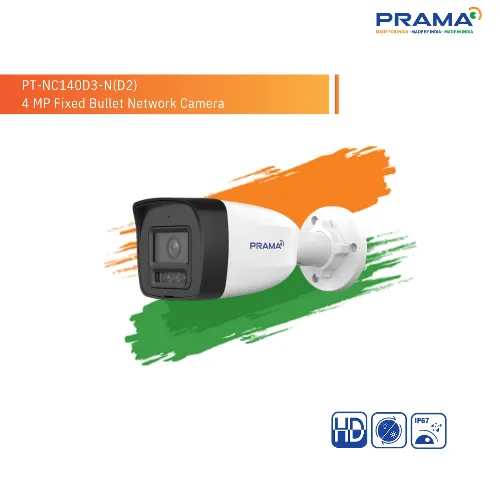 PRAMA PT-NC140D3-WNM D2 4MP DUAL LIGHT IP BULLET CAMERA WITH MIC
